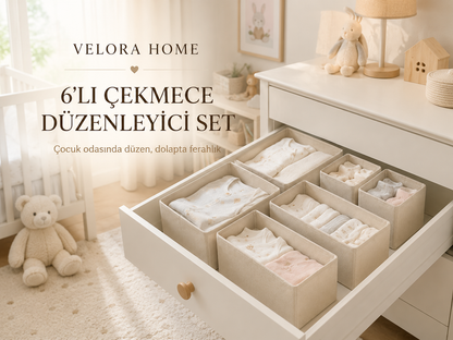 Premium 6'lı Çekmece Ve Dolap Düzenleyici