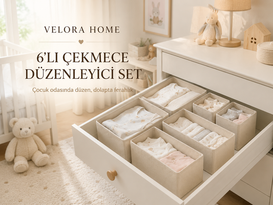 Premium 6'lı Çekmece Ve Dolap Düzenleyici